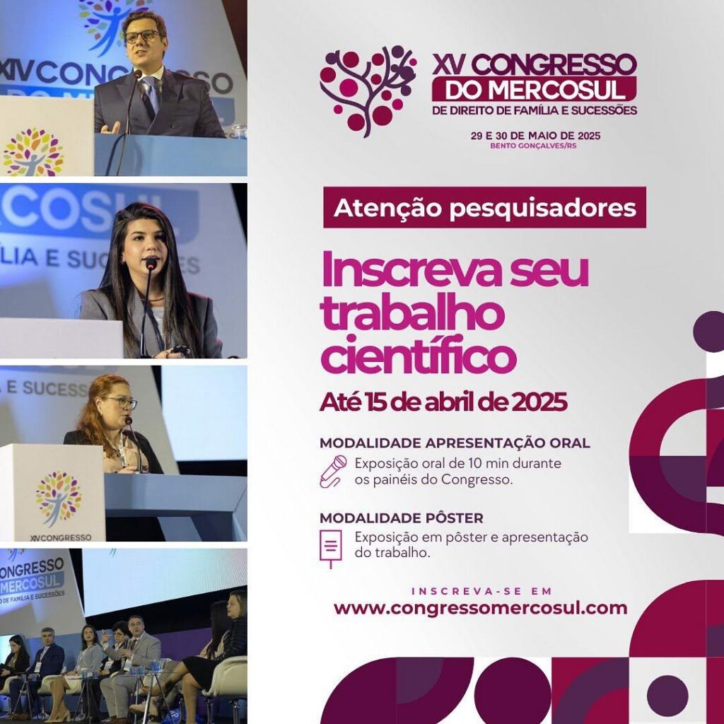 XV Congresso do Mercosul de Direito de Família e Sucessões recebe trabalhos científicos e inscrições para o Prêmio Zeno Veloso